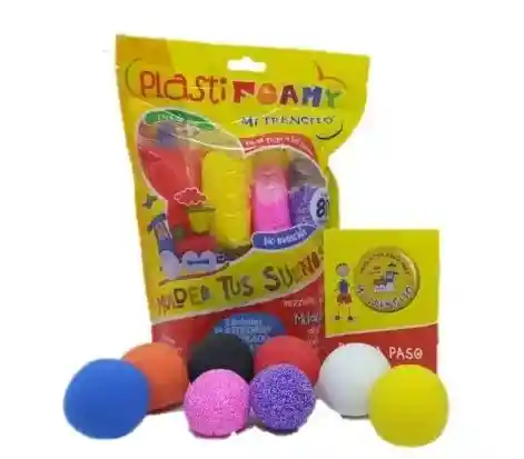 Bolsas Plastilina Plastifoamy Moldeable Colores 6 + 2 Granulado