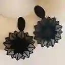 Aretes Para Mujer Flor Negra Maxi Aretes Mujer