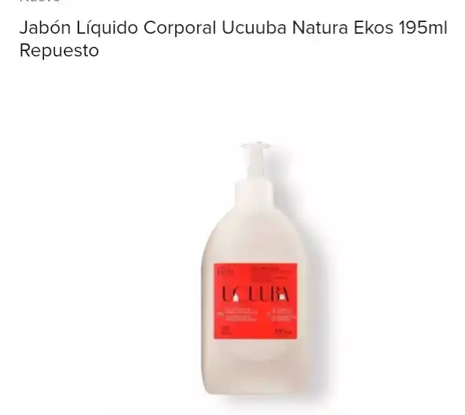 Natura - Repuesto Jabón Liquido Cremoso Para El Cuerpo - Ucuuba