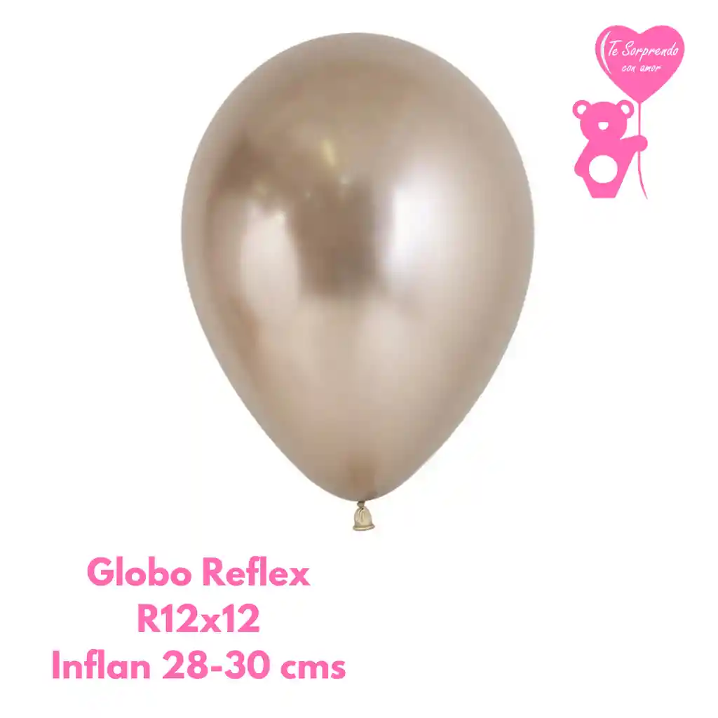 Globo O Bomba Reflex Dorado Sempertex R12x12