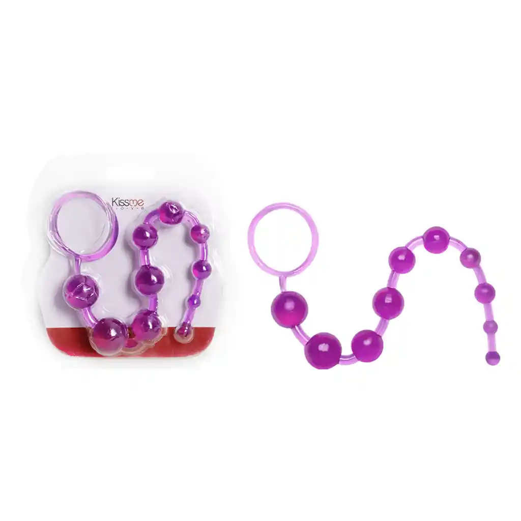 Bolas Anales X10 Tira Morado Kissme Juego Parejas