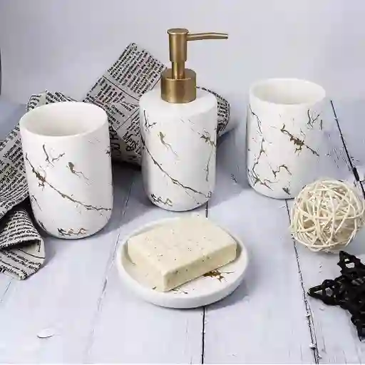 Kit De Accesorios Para Baño 4 Piezas Ceramica