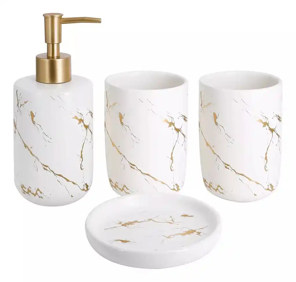 Kit De Accesorios Para Baño 4 Piezas Ceramica