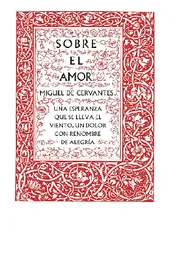 Sobre El Amor Miguel De Cervantes (de Segunda Mano Como Nuevo)