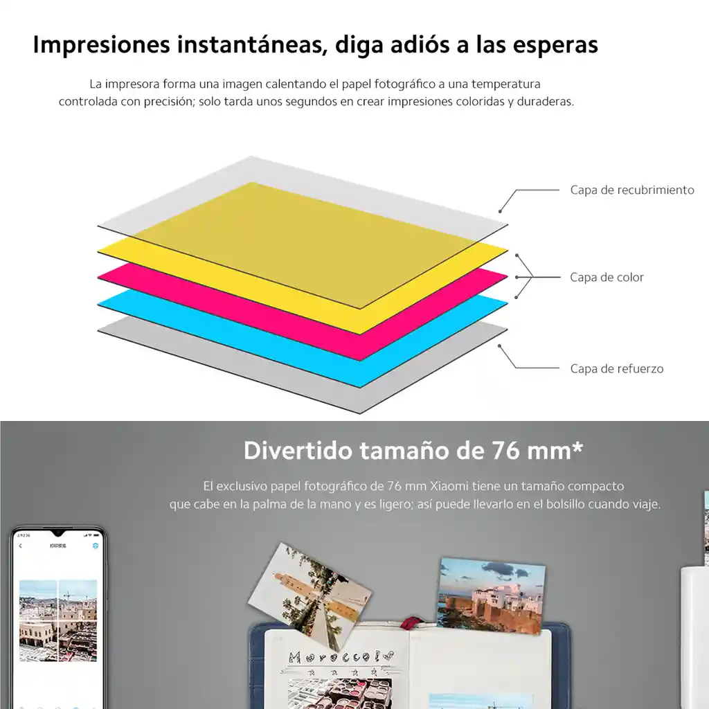 Xiaomi Papel Fotográfico 40 Hojas Portable Photo Printer