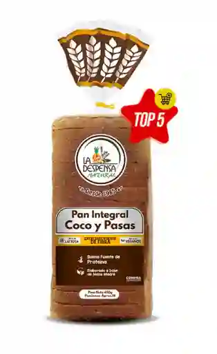 Pan Integral Coco Y Pasas X450gr La Despensa