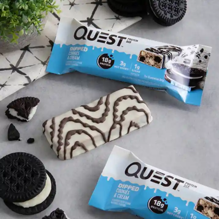 Barra Dipped Cookies Cream X18g Quest