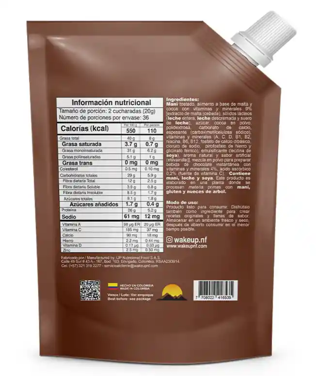 Crema De Mani Choco X720g Wakeup