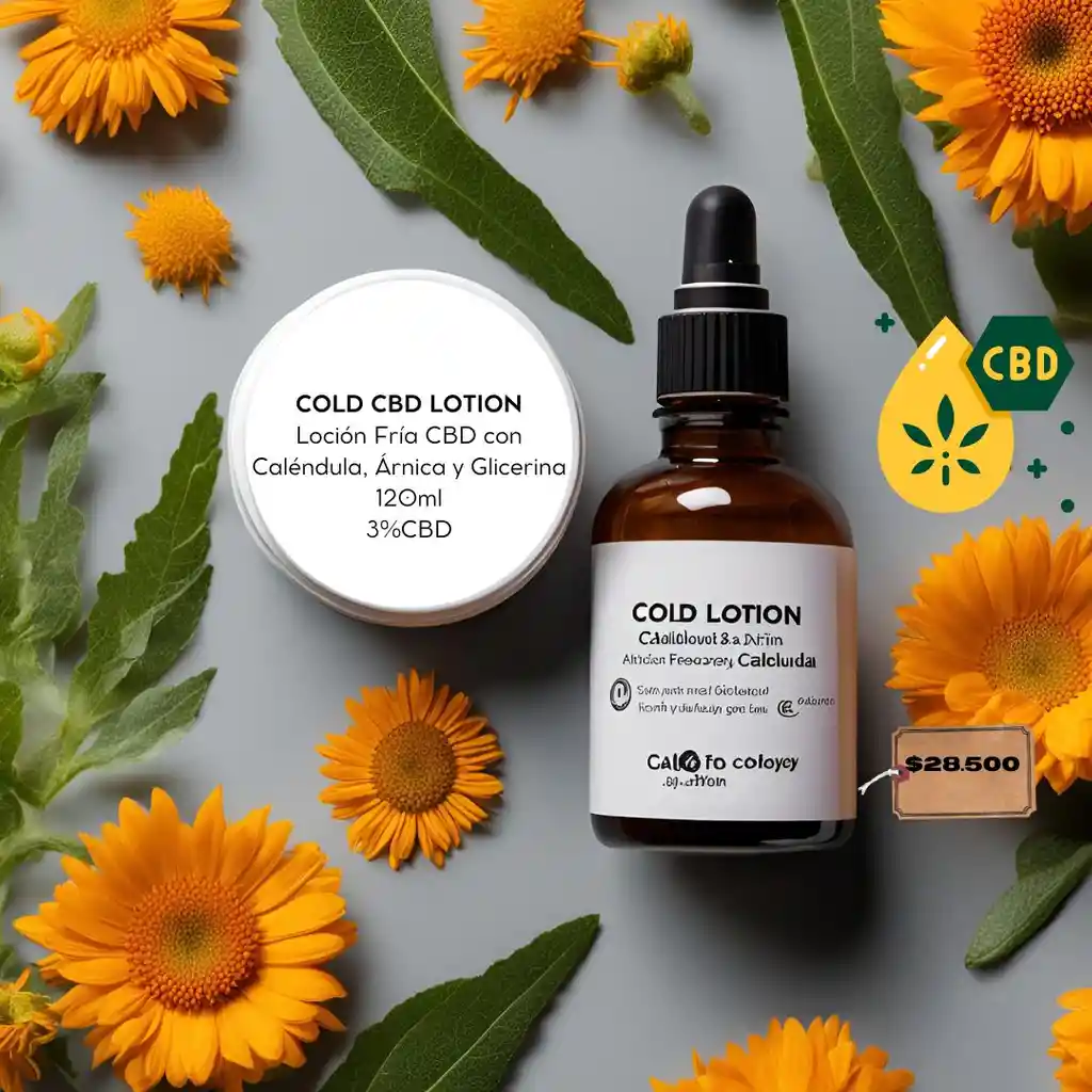 Spray Cbd Linimento Cbd Loción Fria Cbd Caléndula, Árnica