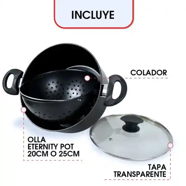 Olla De Cocina Eternity Juego De Cocina, Ollas Con Colador Incorporado