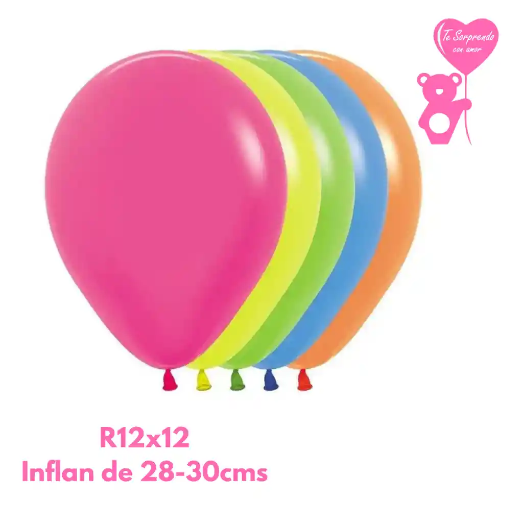 Globo O Bomba Fashion Neon Surtido Sempertex R12x12