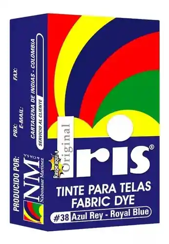 Tinte Para Telas Fabric Dye, Tinte Iris #38 Azul Rey - Royal Blue