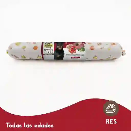 Alimento Natural Para Perros Barra Masvital Festin De Res 700 Grm