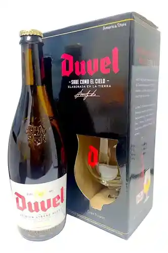 Estuche Cerveza Belga Duvel 750ml + Copa