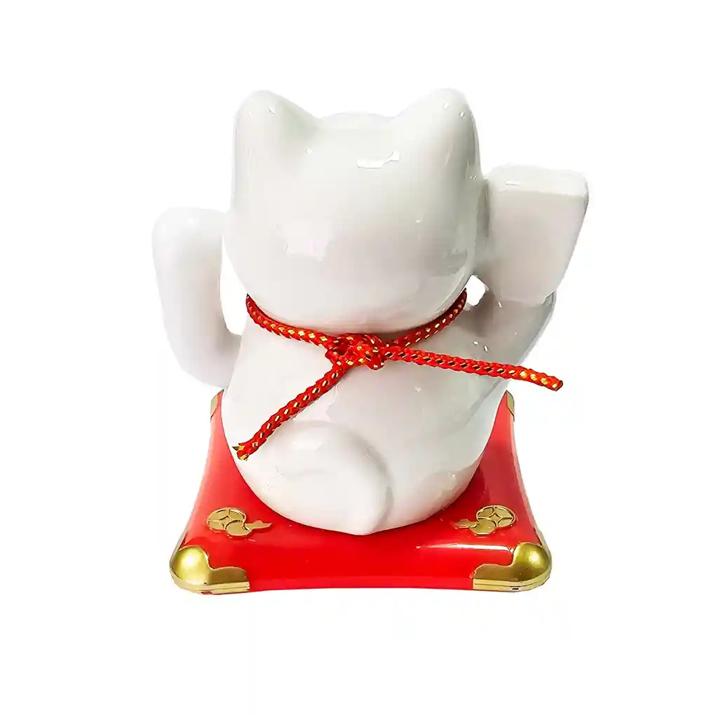 Gato De La Suerte Afortunado Feng Shui Maneki Neko Porcelana