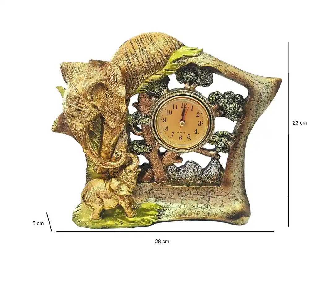 Reloj De Mesa Elefante Dorado Ganesha Decoracion Feng Shui