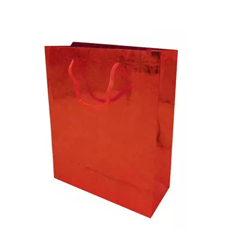 Bolsa De Regalo Holograma L Color Rojo