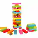 Juego Jenga Madera Colores Bloques Torre Familia Equilibrio Números