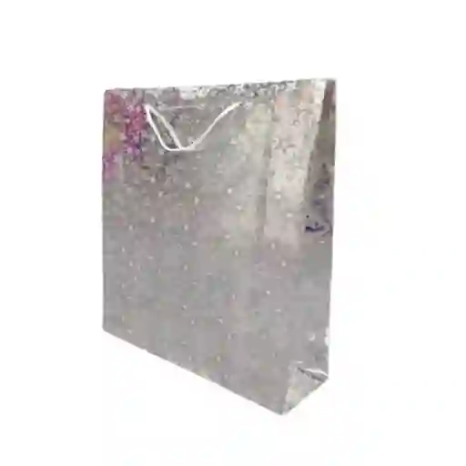 Bolsa De Regalo Holograma L Color Plateado