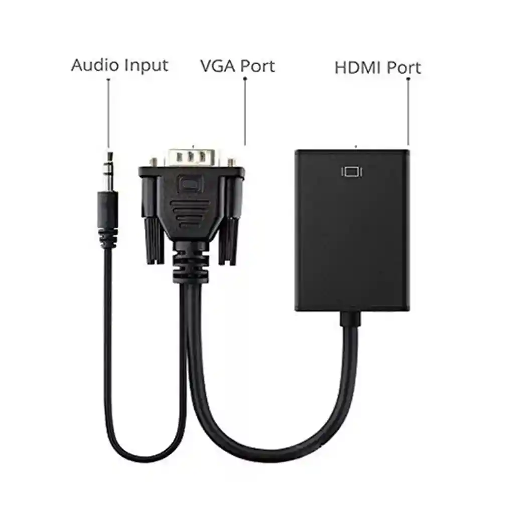 Convertidor De Vga A Hdmi Con Sonido Plug And Play