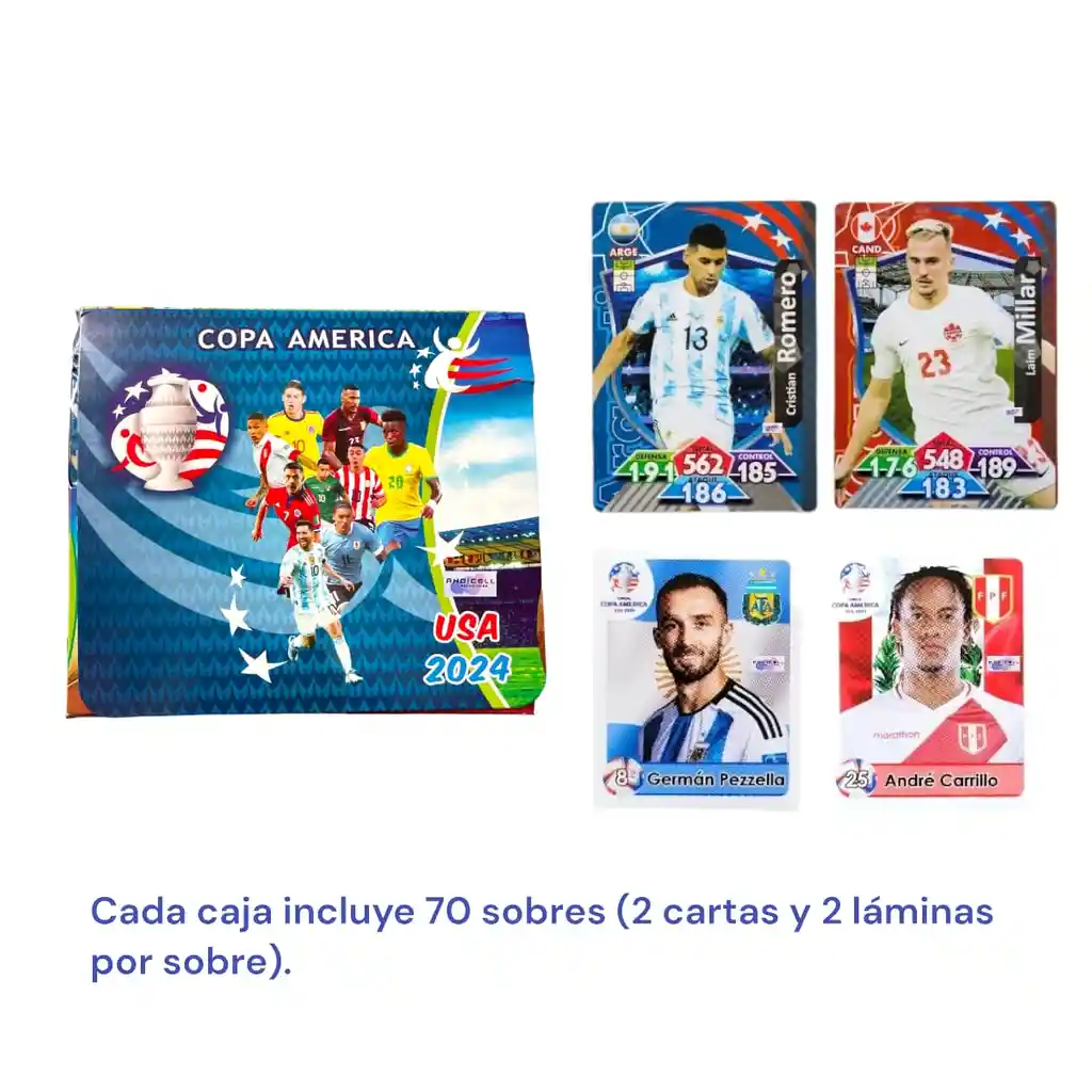 Caja De Láminas Y Cartas Génerico Copa America 2024 Adrenalyn Xl