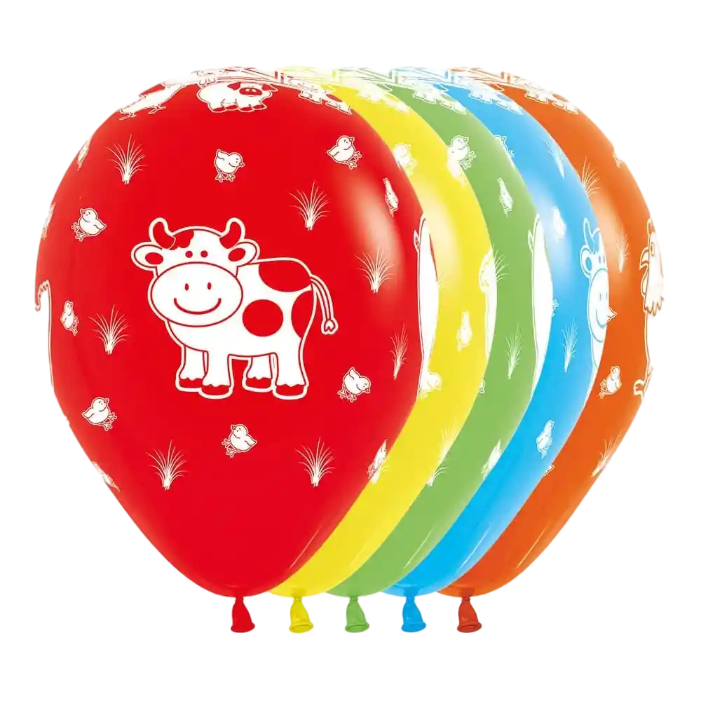 Bombas Globo Biodegradable De Latex Animales De La Granja R12