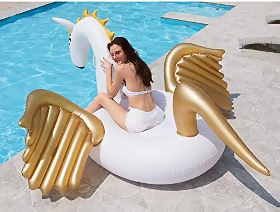 Flotador De Piscina Inflable, Pegaso Dorado