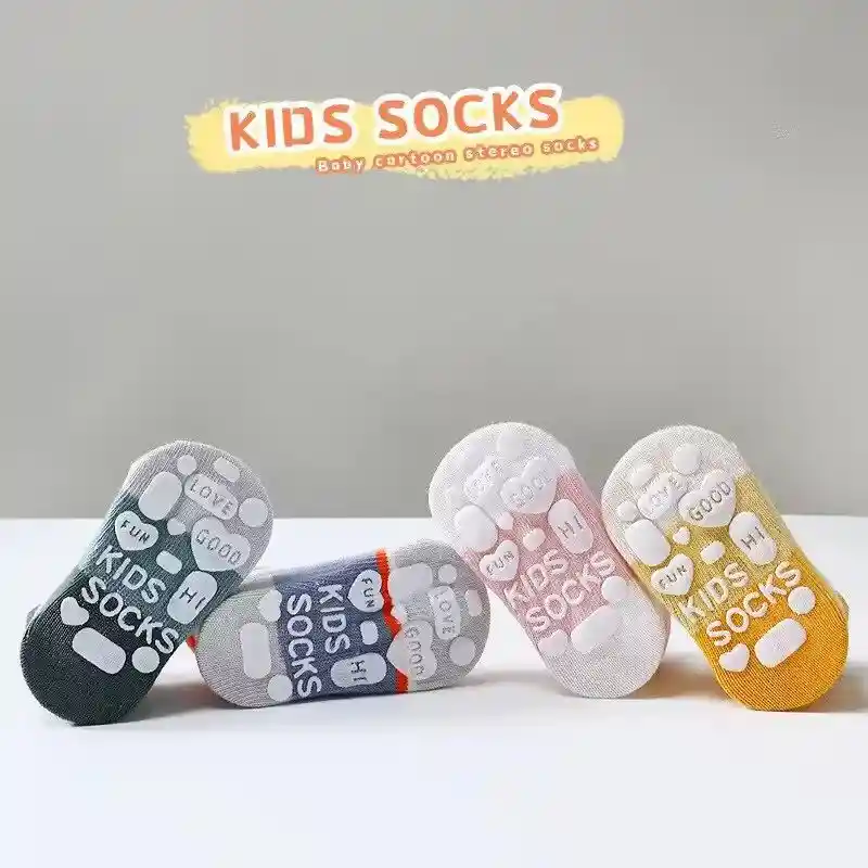 Pack X5 Pares De Medias Antideslizante Para Niños 0-1 Año