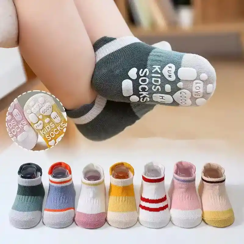 Pack X5 Pares De Medias Antideslizante Para Niñas 1-3 Años