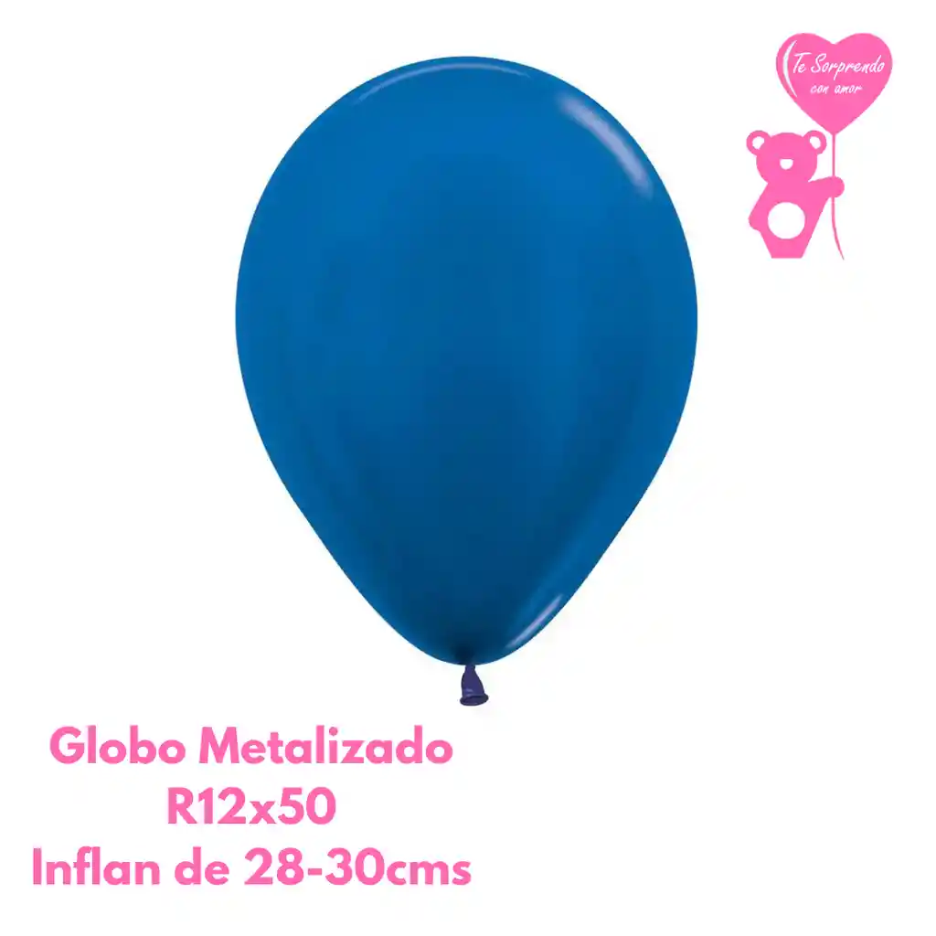 Globo O Bomba Metal Azul Sempertex R12x50