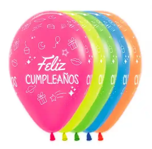 Globos, Bombas De Feliz Cumpleaños X12