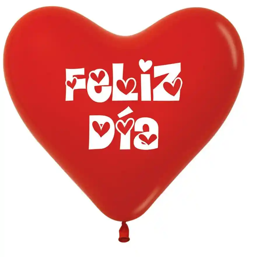 Bomba Globo En Forma De Corazon, Feliz Dia - X1
