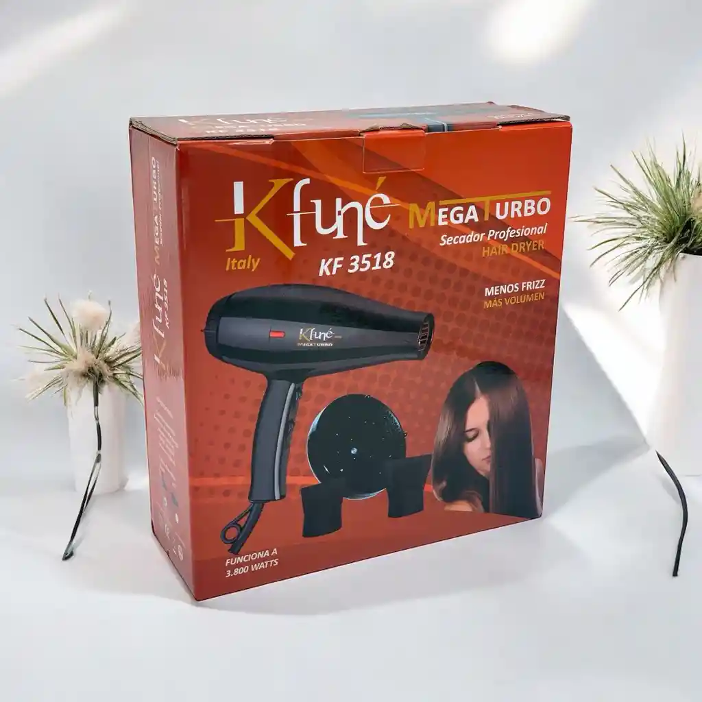 Secador De Cabello Profesional Kfune Kf-3518 Con Difusor