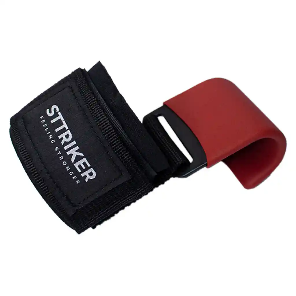 Kit X2 Straps Gancho Agarre Correas Levantamiento Pesas Gym Rojo