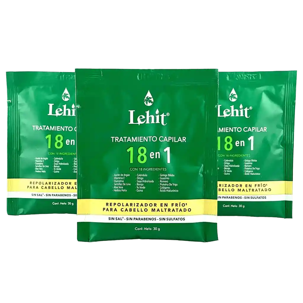 Tratamiento Capilar 18 En 1 Repolarizador En Frio - Sachet Lehit 30gr