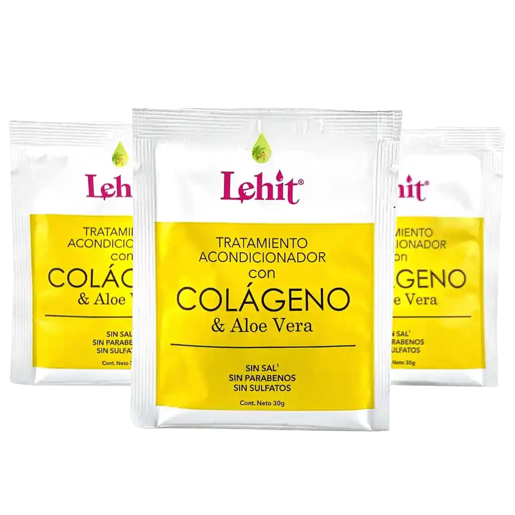 Tratamiento Acondicionador Con Colágeno Y Aloe Vera - Sachet Lehit 30gr