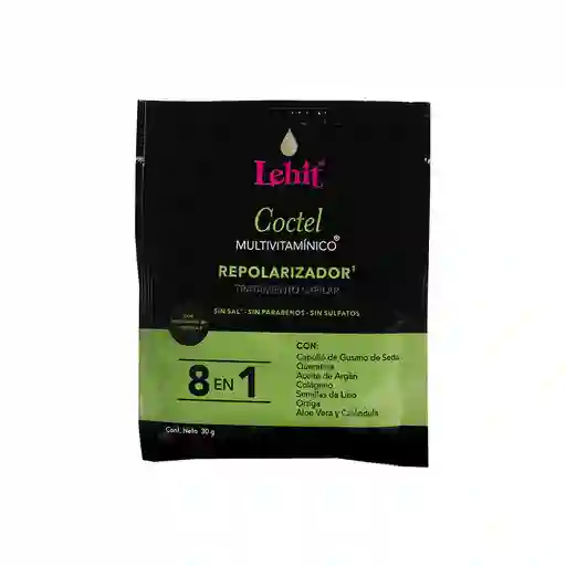 Tratamiento Capilar Coctel Multivitaminico Repolarizador 8 En 1 - Sachet Lehit 30gr