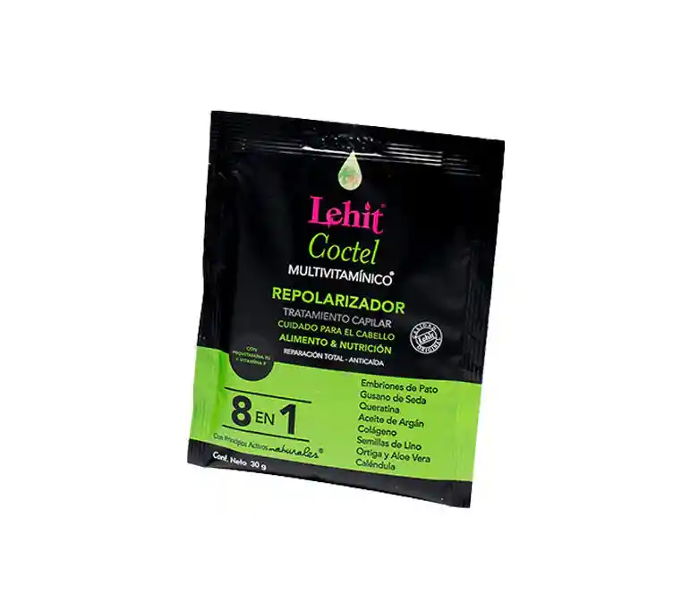 Tratamiento Capilar Coctel Multivitaminico Repolarizador 8 En 1 - Sachet Lehit 30gr