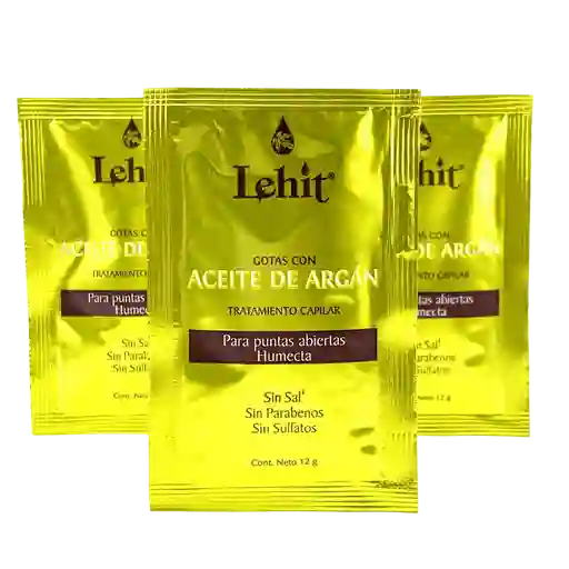 Tratamiento Capilar Oleo Esencial Gotas Aceite De Argan - Sachet Lehit 12gr