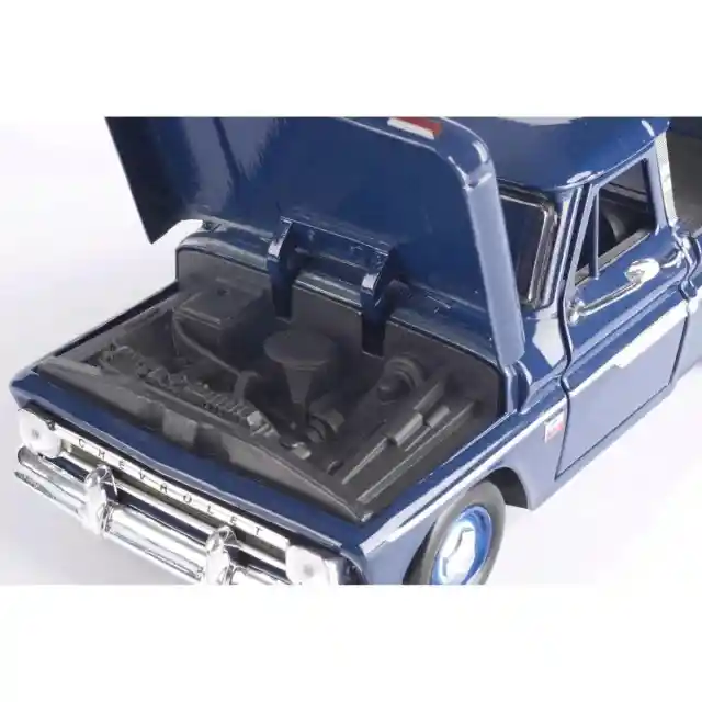 Carro Coleccionable Chevrolet C 10 1966 Azul Descapotable Modelo Coche Juguete Fiesta Regalos, Colección