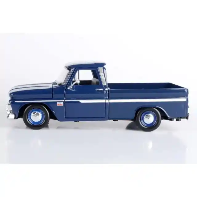 Carro Coleccionable Chevrolet C 10 1966 Azul Descapotable Modelo Coche Juguete Fiesta Regalos, Colección