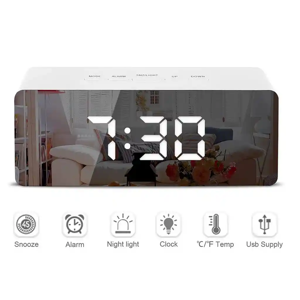 Reloj De Mesa Despertador Digital Yq-719 Temperatura Alarma