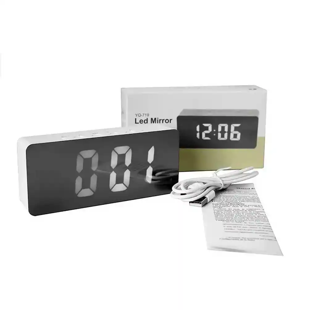 Reloj De Mesa Despertador Digital Yq-719 Temperatura Alarma