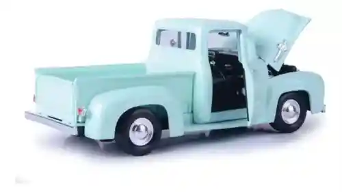 Carro Coleccionable Ford F100 1955 Azul Claro Modelo Coche Juguete Fiesta Regalos, Colección