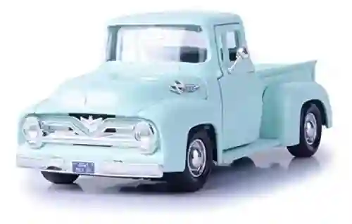 Carro Coleccionable Ford F100 1955 Azul Claro Modelo Coche Juguete Fiesta Regalos, Colección