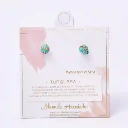 Aretes Topo Turquesa Enmarañado