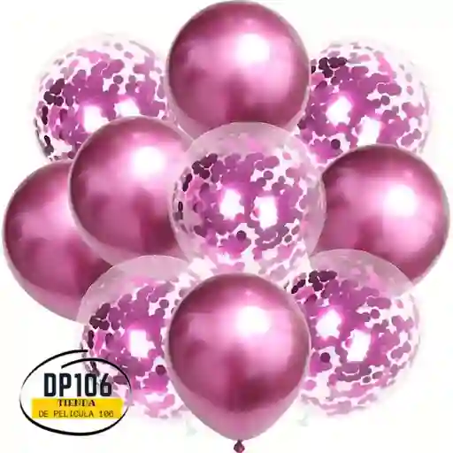 Globos De Decoracion Fucsia X 10 Und