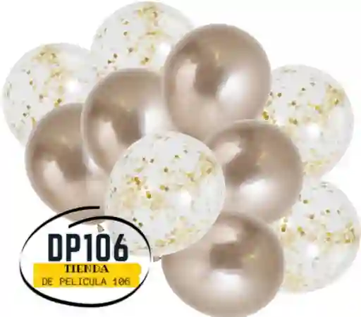 Globos De Decoracion Champagne X 10 Und