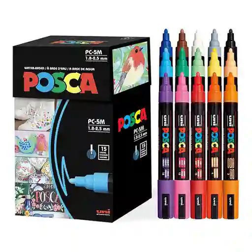 Marcadores Posca Punta Media Pc5m X 15 Unidades