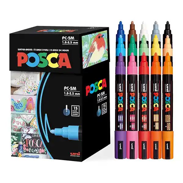 Marcadores Posca Punta Media Pc5m X 15 Unidades